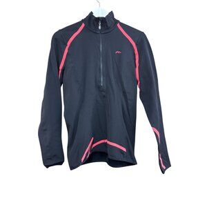 Kjus Mid Layer Ski Quarter Zip Womens M Black & Pink